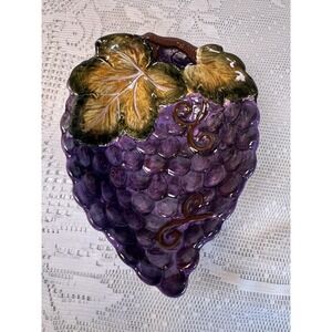 Certified International Wine Cellar Grape Serving Bowl Hand Painted Earthenware